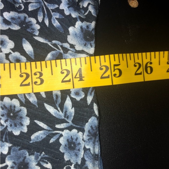 J. Jill Tunic Mixed Media Floral Chambray 2X Long Sleeve Working Back Buttons - Picture 3 of 9